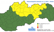 Na Slovensko sa vráti sneženie, pre okres Bardejov platí výstraha prvého stupňa