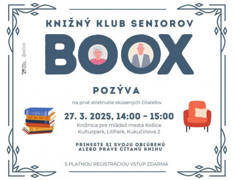 BOOX - nový knižný klub pre seniorov v Košiciach