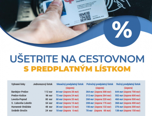 S predplatným lístkom ušetria cestujúci čas i peniaze