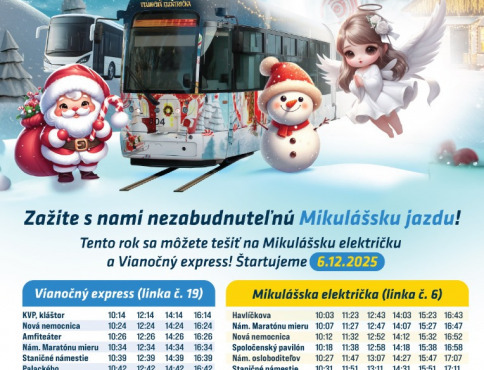 Dopravný podnik mesta Košice, a.s. pozýva malých aj veľkých Mikulášsku Jazdu 2025!