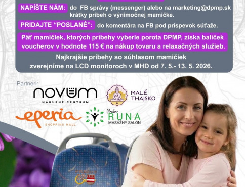 DPMP hľadá „5 naj mamičiek liniek“ z Prešova