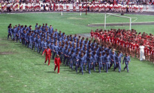 BARDEJOV kedysi a dnes - Československá spartakiáda 1985 - štadión TJ Partizán Bardejov